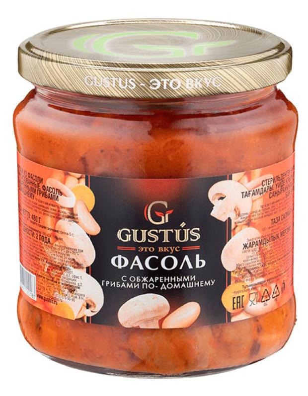 Фасоль Gustus По-домашнему с обжаренными грибами, 480 г