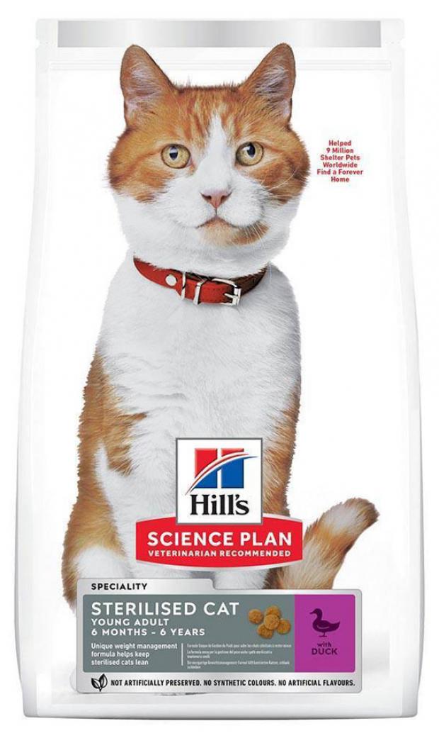 Сухой корм для стерилизованных кошек Hill's Science Plan Sterilised Cat утка, 300 г