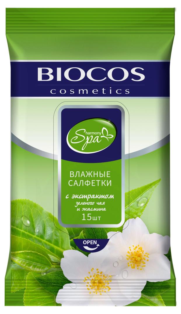 Влажные салфетки Biocos Гармония свежести, 15 шт