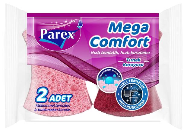 Губка PAREX Mega Comfort с защитой маникюра, 2 шт