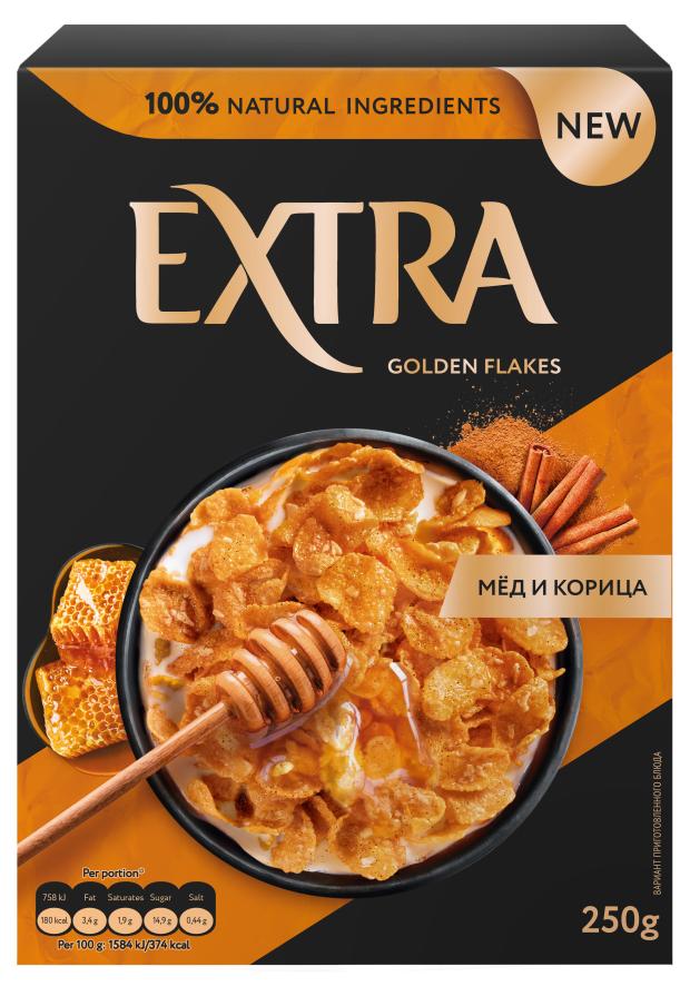 фото Хлопья extra golden с корицей и медом, 250 г