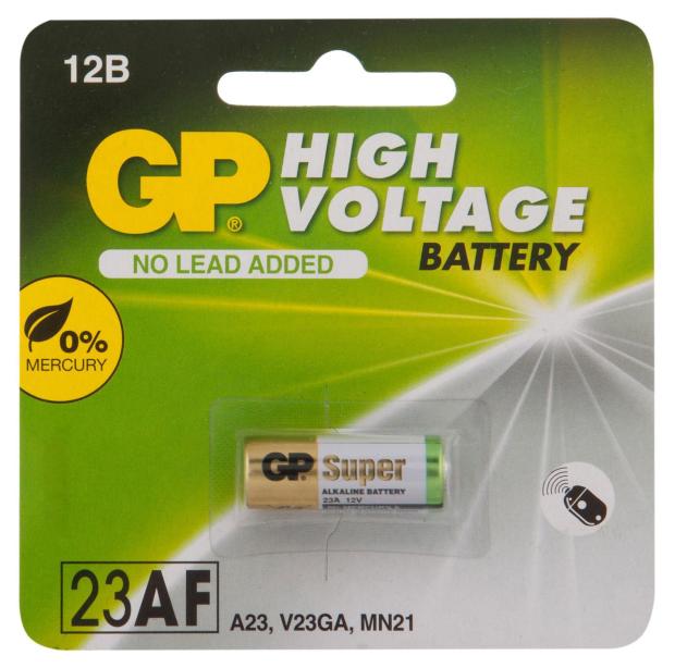 Батарейка GP алкалиновая типоразмера А23, 1 шт gp high voltage battery 23a