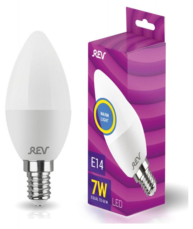 Лампа светодиодная Rev LED E14 7Вт 220V 2700К лампа светодиодная rev led e14 3вт 220v 2700к