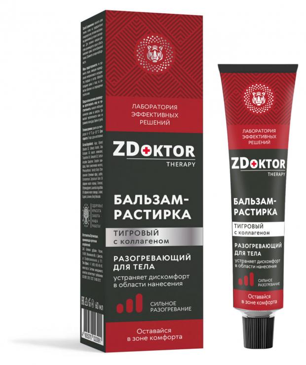 

Бальзам-растирка для тела Zdoktor Тигровый с коллагеном разогревающий, 60 мл