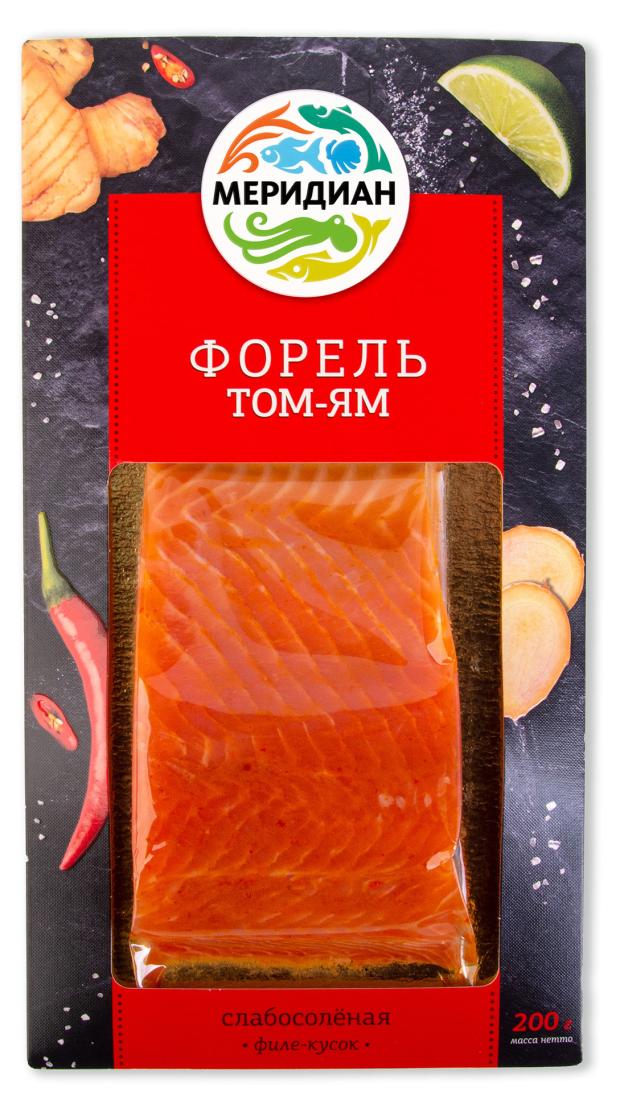 Форель филе-кусок Меридиан слабосоленая Том Ям, 200 г