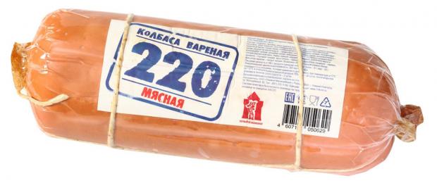 Колбаса вареная Первый мясокомбинат 220 Мясная (0,9-1,1 кг), 1 упаковка ~ 1 кг