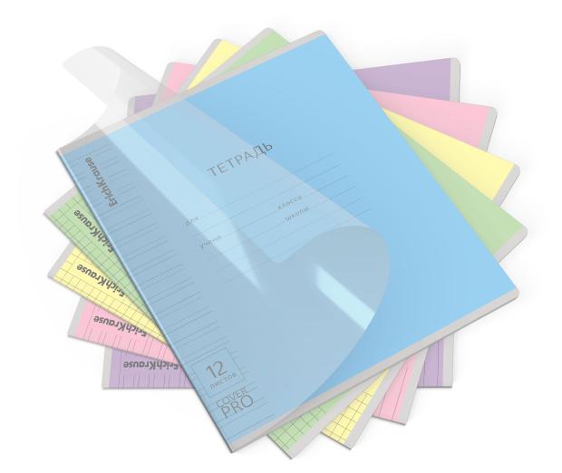 

Тетрадь школьная ErichKrause Классика CoverPrо с пластиковой обложкой в узкую линейку А5+, 12 л