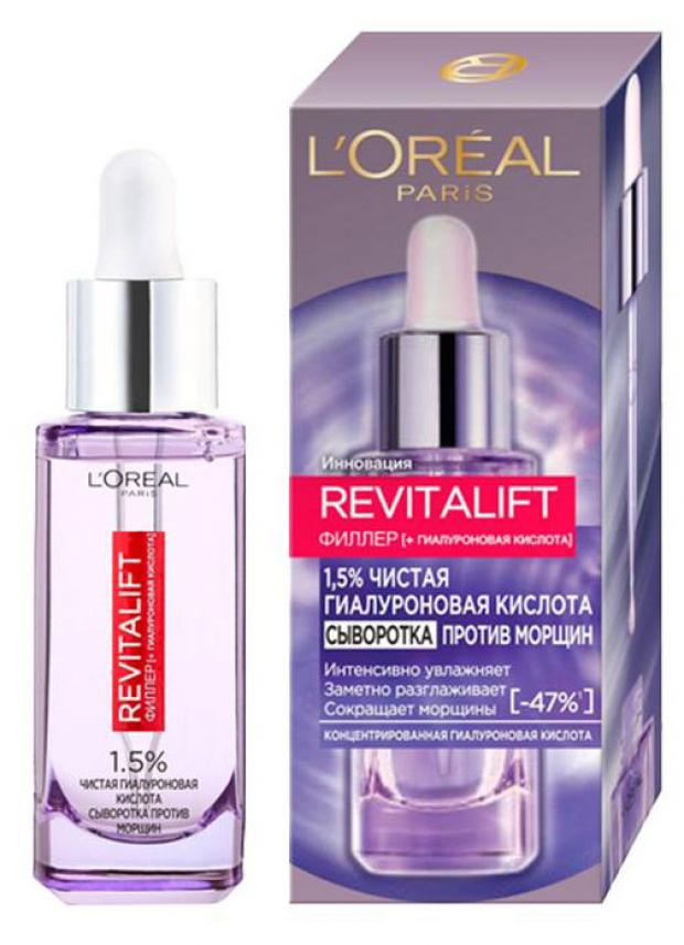 

Сыворотка для лица и шеи L’Oréal Paris Ревиталифт Филлер с гиалуроновой кислотой, 30 мл