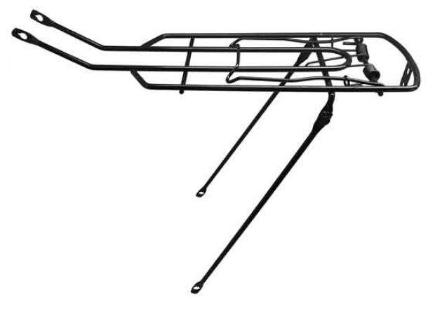 Багажник стальной 26", одинарная стойка, с пружиной, чёрный