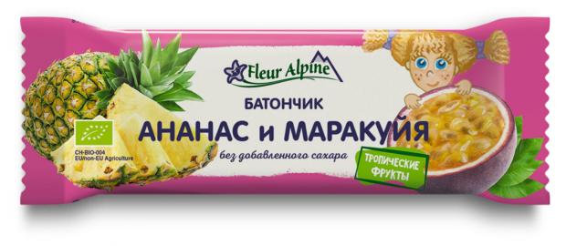 

Батончик Тропический Fleur Alpine Ананас и Маракуйя для всей семьи, 20 г