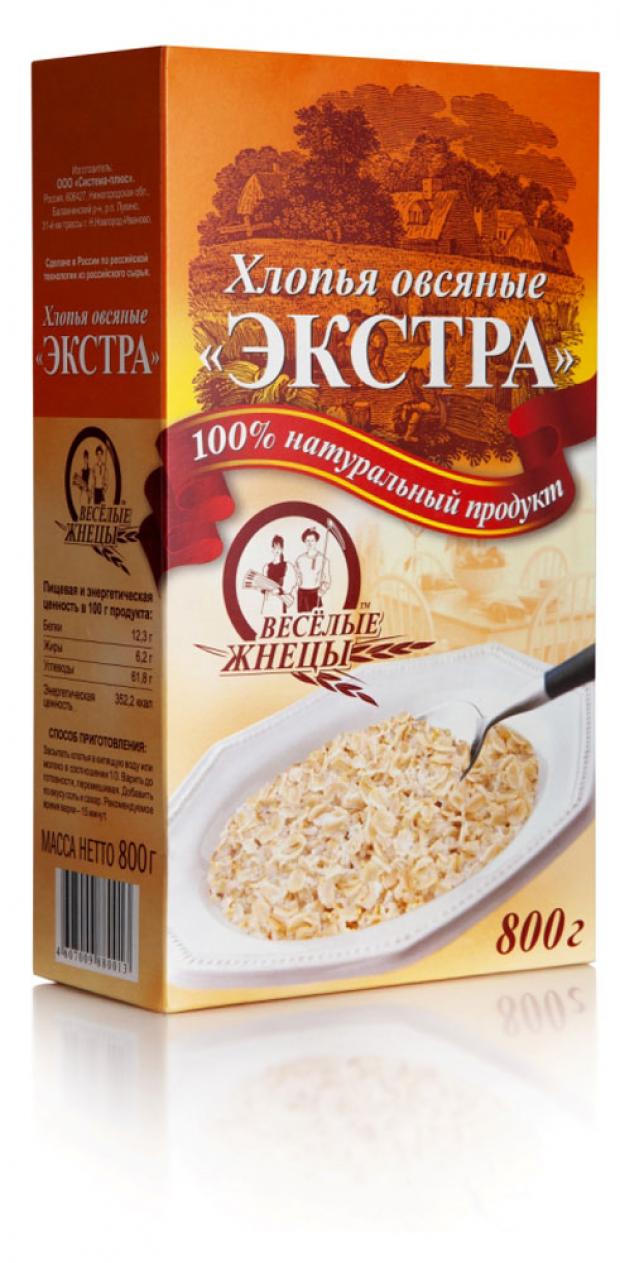 Хлопья овсяные Веселые жнецы Экстра, 800 г