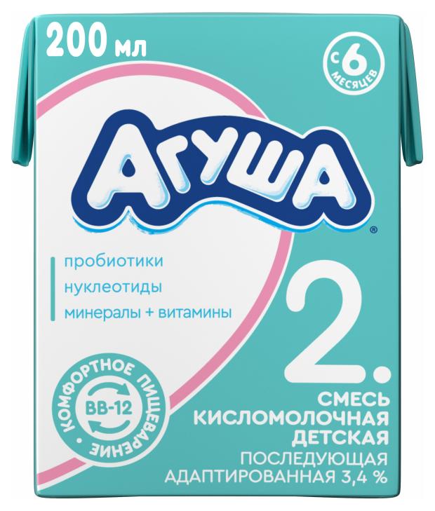 Смесь кисломолочная Агуша адаптированная последующая 3,5%, 204 г
