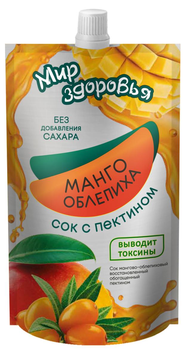 Сок Мир Здоровья Манго облепиха с пектином, 0,3 л