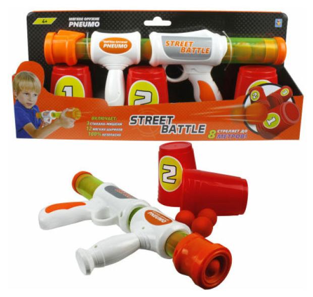 Оружие игрушечное 1TOY Street Battle с мягкими шариками