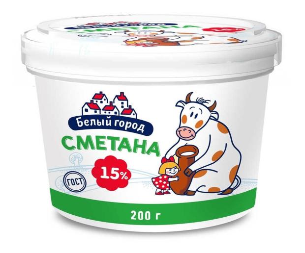 Сметана Белый Город 15,0% БЗМЖ, 300 г