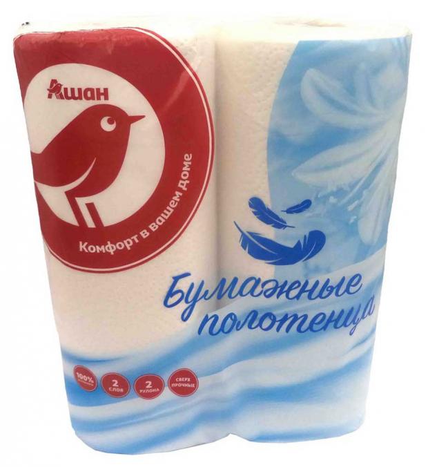 

Полотенца бумажные АШАН 2 слоя, 2 рулона