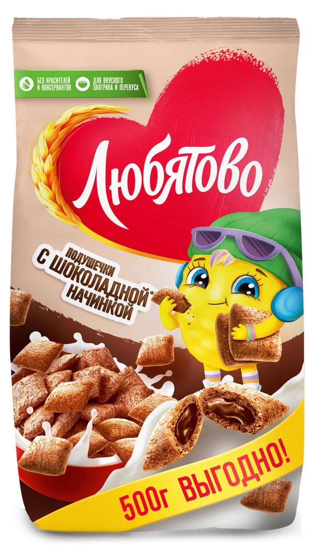 Готовый завтрак Любятово подушечки шоколадные 500 г 179₽