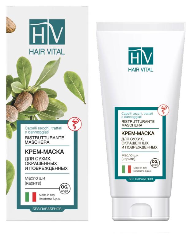 

Крем-маска для сухих окрашенных и поврежденных волос Hair Vital Масло Ши, 150 мл