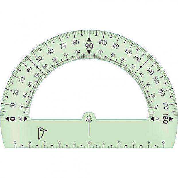 Транспортир АШАН Красная птица 180, 12 см