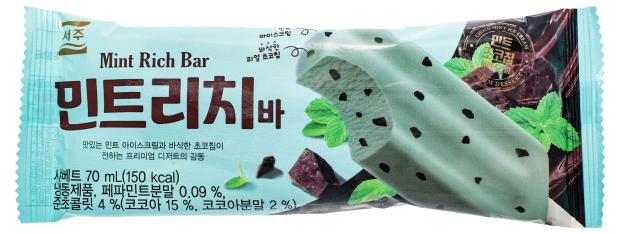 

Мороженое корейское Seoju Эскимо со вкусом мяты БЗМЖ, 70 г