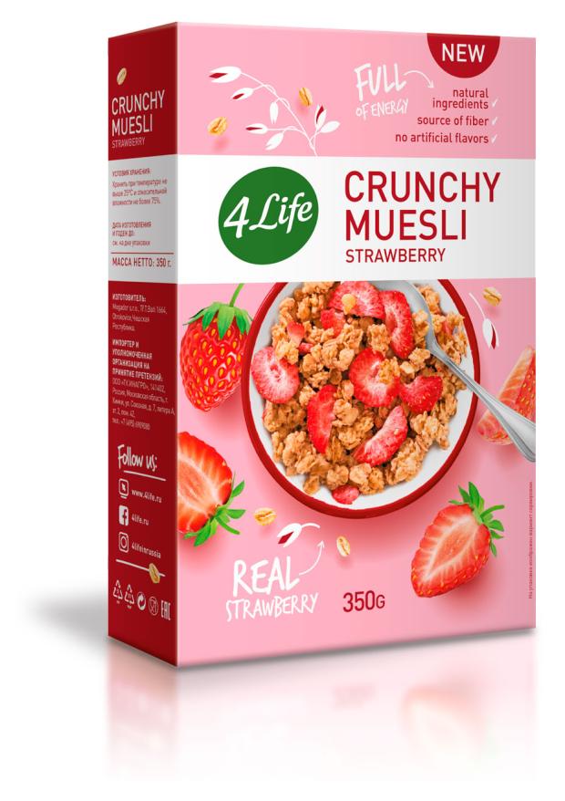 

Мюсли 4Life Strawberry, 350 г