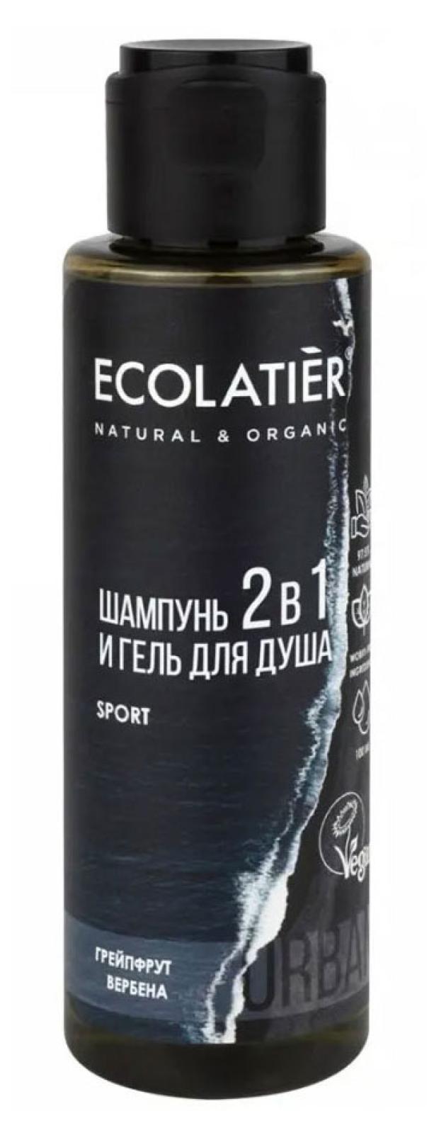 

Гель для душа и шампунь мужской Ecoltier Eclu 2 в 1 Грейпфрут Вербена, 100 мл