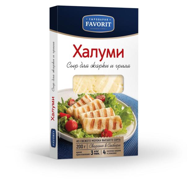 Сыр мягкий Favorit Cheese Халуми для жарки и гриля 45% БЗМЖ, 200 г