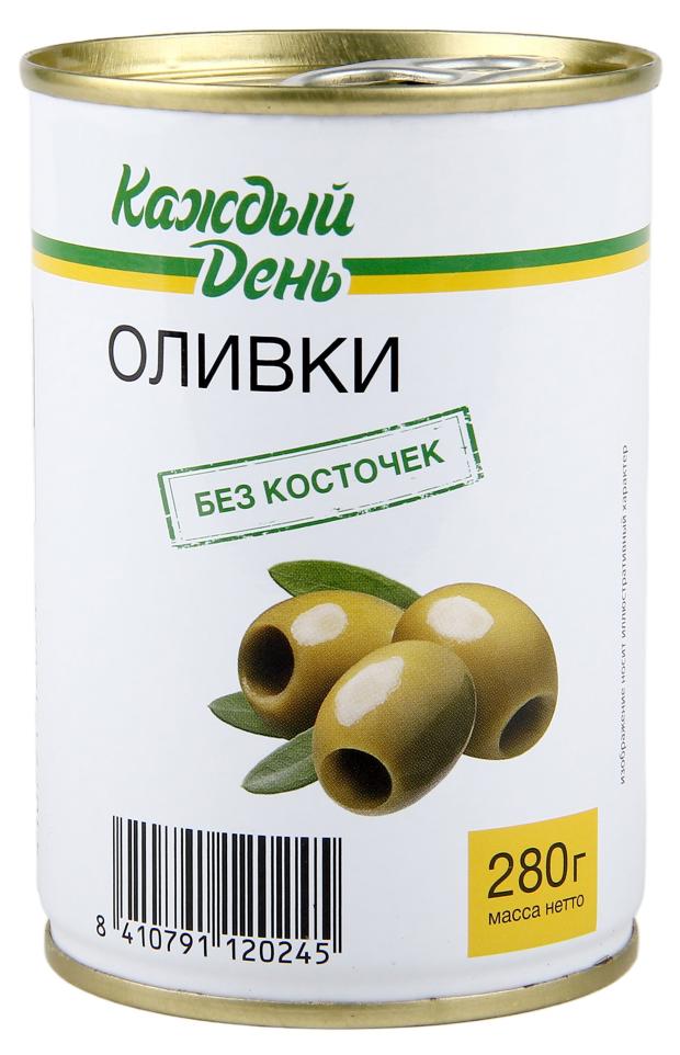 

Оливки Каждый день зеленые без косточки, 280 г