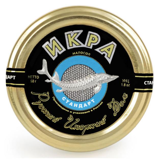 Икра осетровая черная Русский Икорный Дом Стандарт зернистая пастеризованная, 50 гр
