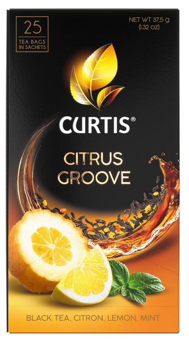 

Чай черный CURTIS Citrus Groove c лимоном цитроном и мятой, 25 пакетиков