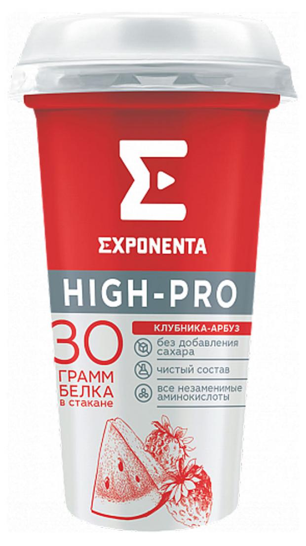 Напиток кисломолочный Exponenta High-pro клубника-арбуз, 250 мл напиток кисломолочный exponenta high pro черника земляника 250 мл