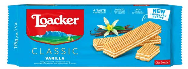 Вафли LOACKER с ванильной начинкой, 175 г loacker classic multigrain hazelnut crispy wafers 45g