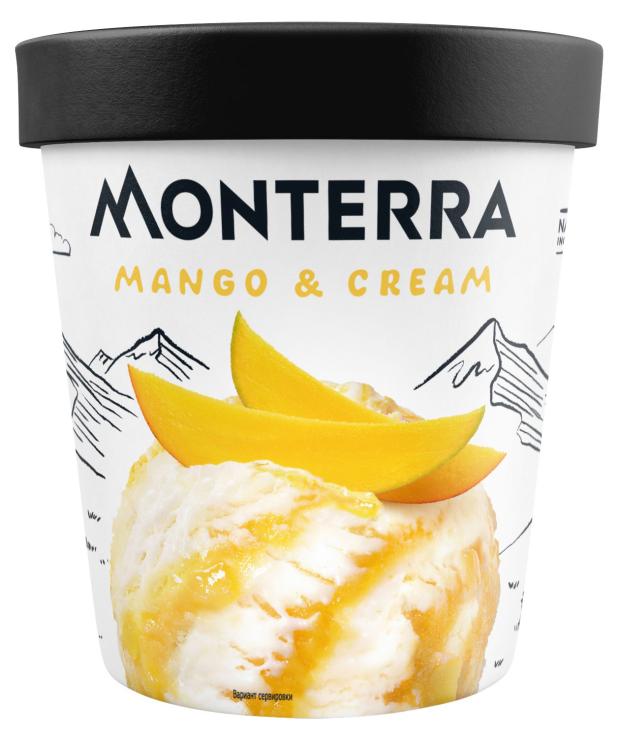 Мороженое пломбир Monterra Mango & Cream c кусочками манго 12,5% БЗМЖ, 480 мл