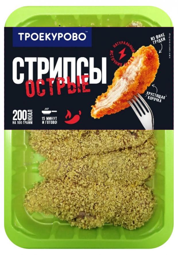 Стрипсы из мяса цыпленка-бройлера Троекурово Острые охлажденные, 350 г