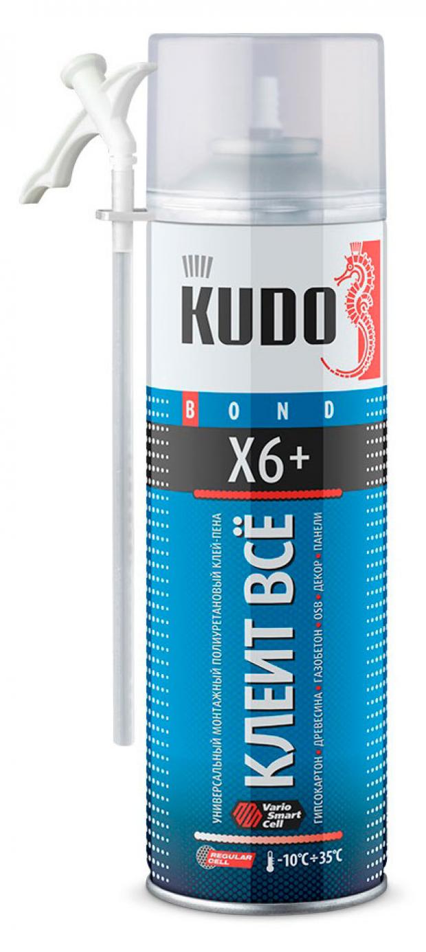 

Клей-пена Kudо Клеит Все X6 полиуретановый универсальный всесезонный, 650 г