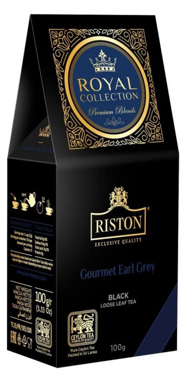 

Чай черный Riston Royal Collection Gourmet Earl Grey среднелистовой, 100 г