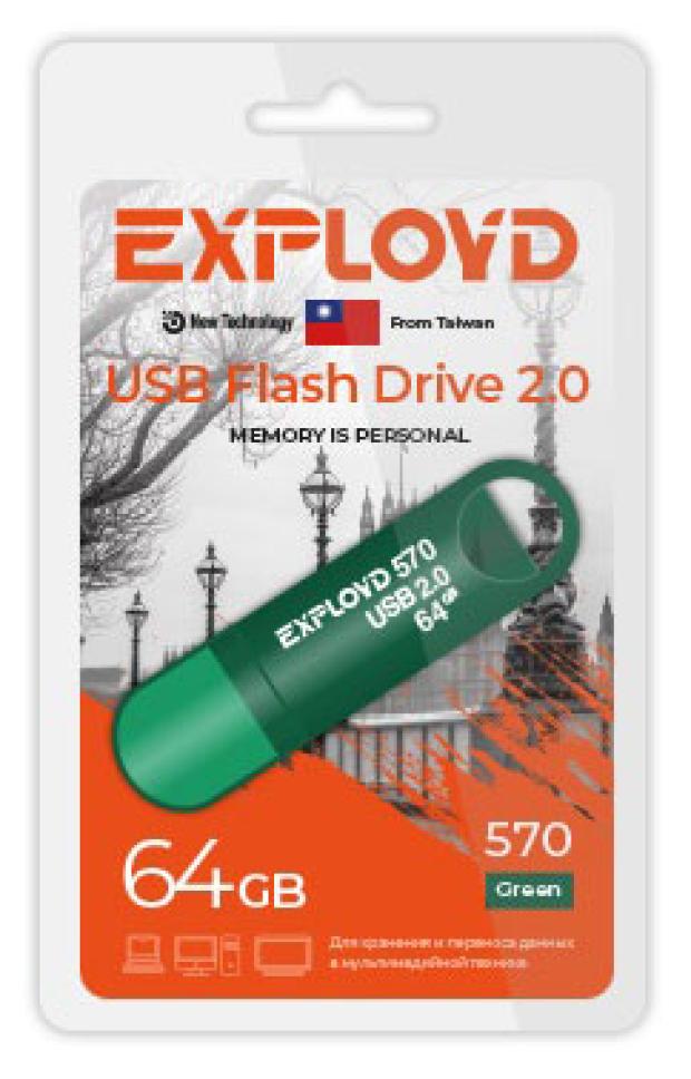 

Флешка Exployd 570 64GB зеленая