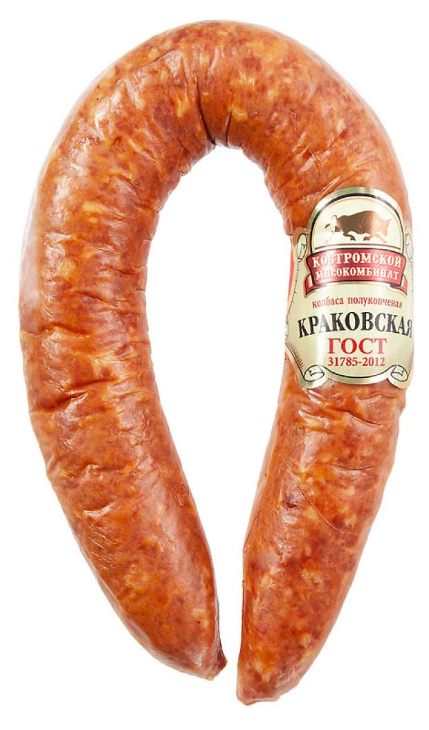 Колбаса полукопченая Костромской мясокомбинат Краковская, 350 г