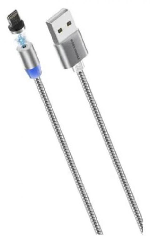 

Дата-кабель More Choice K61Si магнитный USB 2.4A для Apple 8-pin серый, 1 м