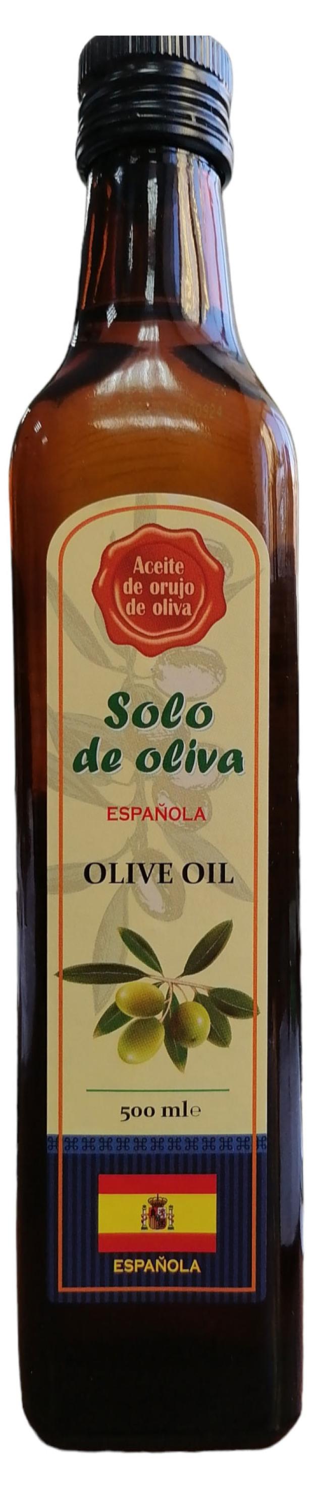 Масло оливковое Solo de Oliva рафинированное Pomace с добавлением Extra Virgin, 500 мл