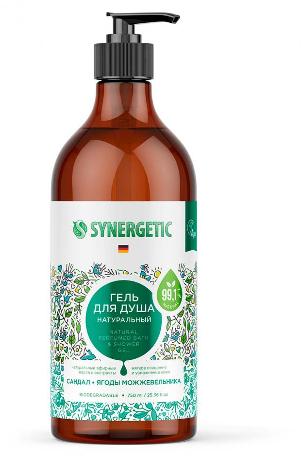 Гель для душа Synergetic Сандал и ягоды можжевельника, 750 мл гель для душа synergetic сандал и ягоды можжевельника увлажняющий натуральный 750 мл