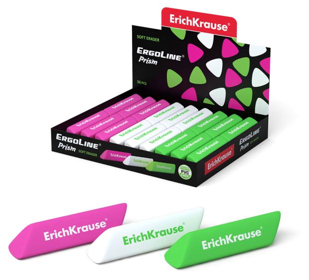 

Ластик ErichKrause ErgoLine Prism мало крошек, 1 шт
