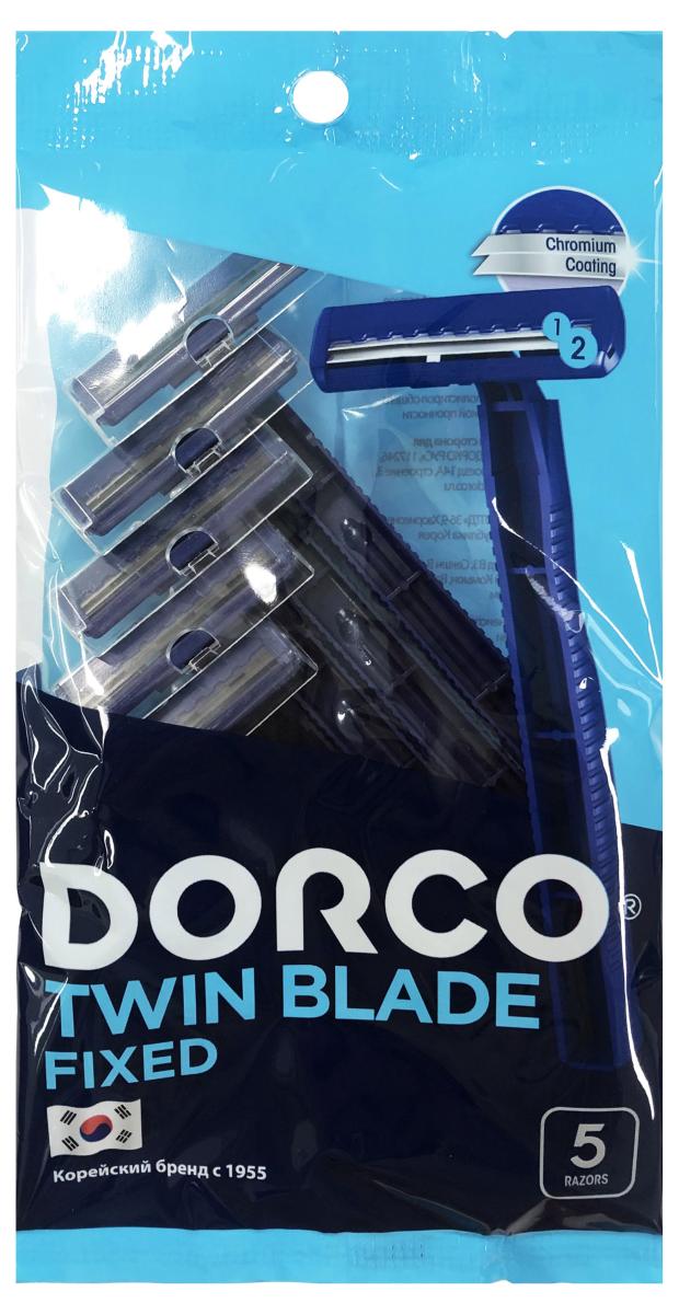 Станок для бритья Dorco одноразовый Twin Blade Fixed TD708DB-5P 2 лезвия, 5 шт dorco одноразовый станок женскийс 3 лезвиями 4 шт 2 упаковки