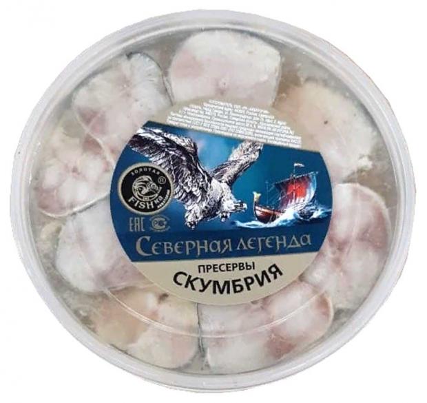 Скумбрия филе слабосоленое в масле Золотая Fishka Северная легенда, 500 г