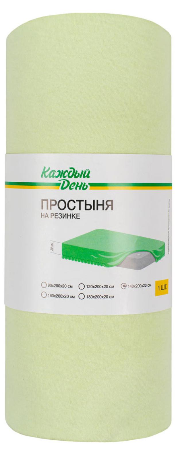

Простыня на резинке Каждый день лайм, 140x200 см