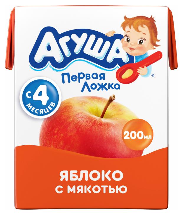 Сок Агуша яблоко с мякотью с 4 месяцев, 200 мл