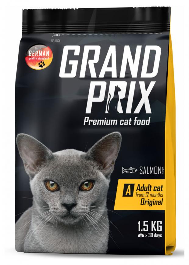 Сухой Сухой корм для кошек GRAND PRIX Adult Original с лососем 1.5 кг