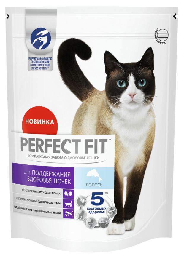 Сухой корм для кошек PERFECT FIT Здоровье почек с лососем, 650 г