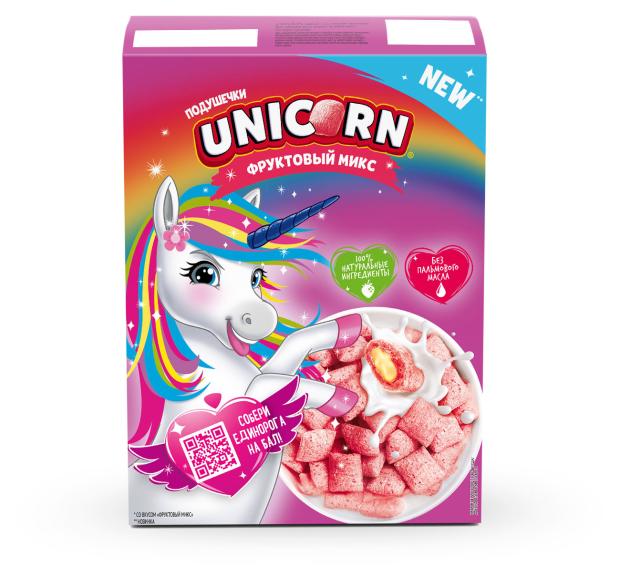Готовый завтрак Unicorn Подушечки с фруктовым вкусом 200 г 149₽