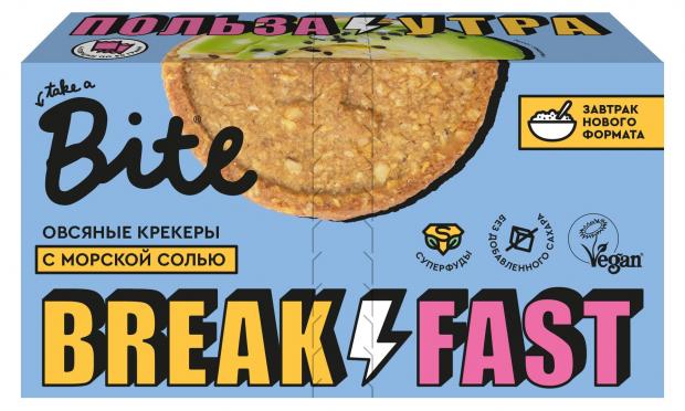 

Крекеры овсяные Take a Bite с морской солью, 200 г
